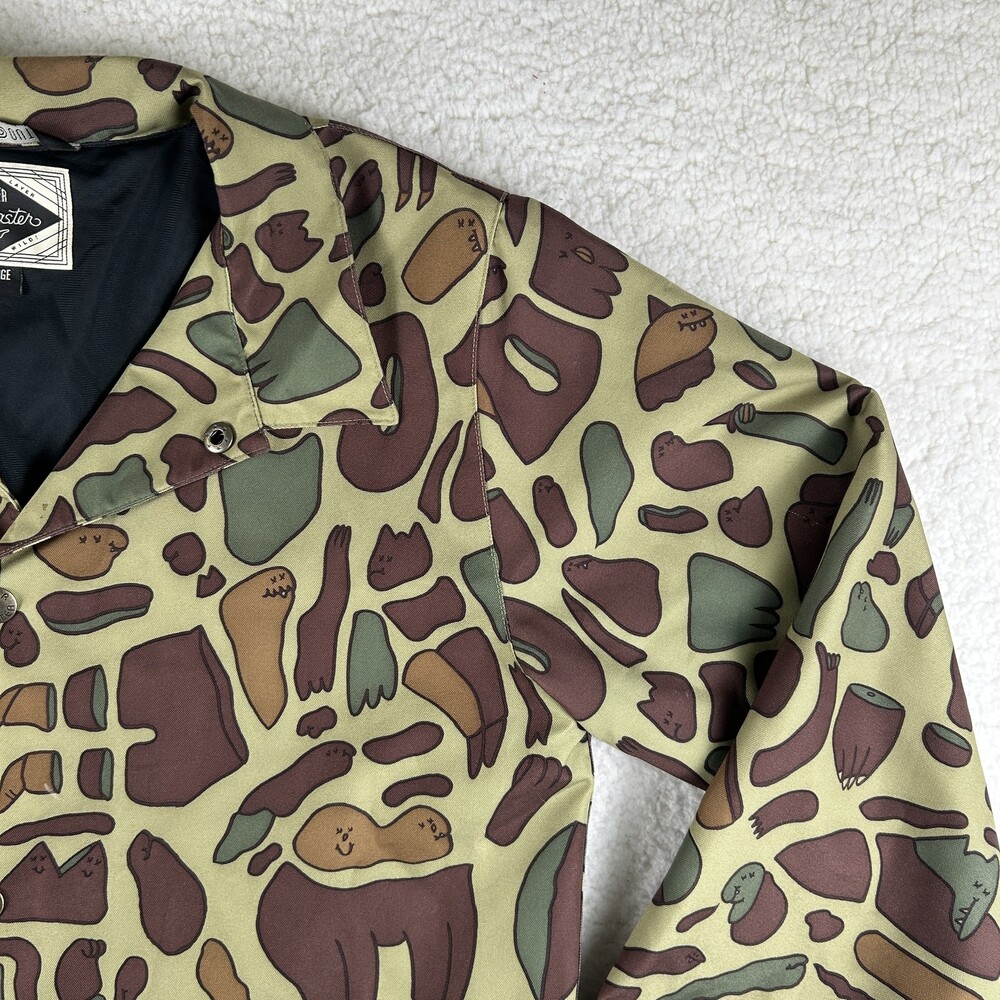 Airblaster Jacket Mens Large Camo Duck Print Snap Coach Windbreaker Lined Canvas - Picture 2 of 16